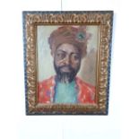 Framed Oil on board portrait of an Arabian gentleman 13 Inches x 16 Inches.