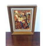 Framed religious Icon {23cm H x 17cm W}.