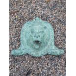 Bronze wall fountain in the form of a lion's mask. { 60cm H X 75cm W }.