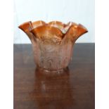 19th. C. amber etched tulip shade.