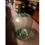 Green glass carbide jar.