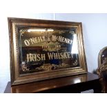 O'Neill & Mc Henry Fine Old Irish Whiskey advertising mirror.