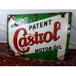 Wakefield Patent Castrol Motor Oil enamel sign.