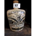 19th. C. stone ware flagon - Finest Old Scotch Whiskey, Slater Roger & Co Glasgow.