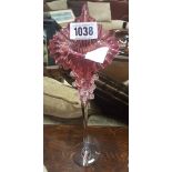 Cranberry Glass Flower Vase