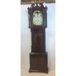 19thC Mahogany & Rosewood Crossbanded Longcase Clock, the face signed Jas. Barlow Liverpool.