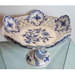 Meissen Blue and White Fruit bowl, 9in diameter x 6.5in. high.