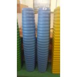 Pair of Tall Blue Fibreglass Pots, 5ft.