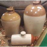 Large Earthenware Jar impressed Glasgow, another jug smaller and a hot water bottle (3).