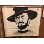 Clint Eastwood drawing 1984 signed by artist