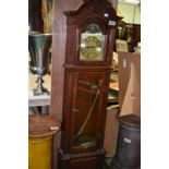 Brass Faced Longcase Clock, with glass front, 77.5in (h).