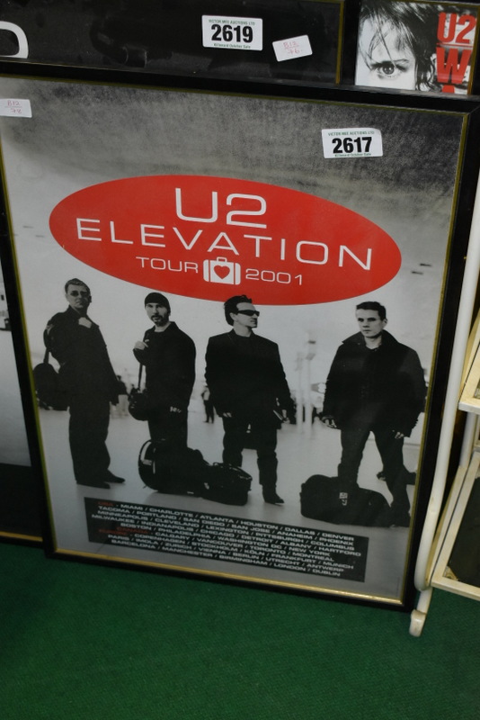 U2 Elevation Tour 2001 framed poster.