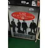 U2 Elevation Tour 2001 framed poster.