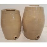 Two Pottery Sherry Barrels.