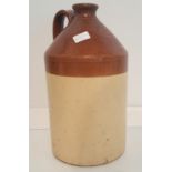 Strap Handle Pottery Whiskey Jug, 17ins high.