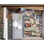 Various Nativity Figures & Eight Christmas Storage Boxes.