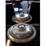 Pair of silver plate Victorian entrée dishes