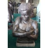 Nubian Bronze Bust, approx 25in (h).