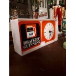 Draught Guinness light up clock 1970's