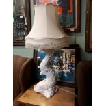 Decorative cermaic table lamp in the form of a fish.