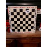 Rare 1950's Guinness tin plate draughts board.
