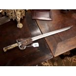 19th. C. French bayonet with original scabbard.