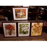 Set of four Vincent van Gogh posters.