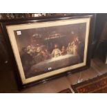 Large framed picture of The Last Supper.