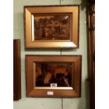 Pair of gilt framed pictures.