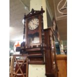 Victorian mahogany inlaid wall clock.