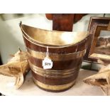 Georgian mahogany bucket with liner.