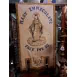 Hand embriodered double sided banner. 'Mary Immaculate' (106 cm H).