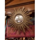 1960's gilt sunburst mirror.