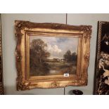 19th. C. gilt frame Rural Scene.