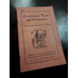 1958 Orange Order Constitution booklet.