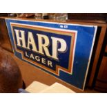 1970's Harp Lager tin plate advertising sign.