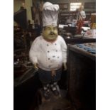 Papier Mache model of chef Clarke { 102cm tall }.