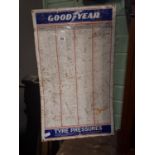 1950's Goodyear tin plate advertising sign.