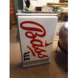 1950's Bass Ale double sided hanging light up sign with bracket.