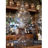 Rare Mitchell's Old Irish Whiskey etched glass whiskey dispenser.