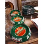 6 1970's Smithwicks ashtrays.