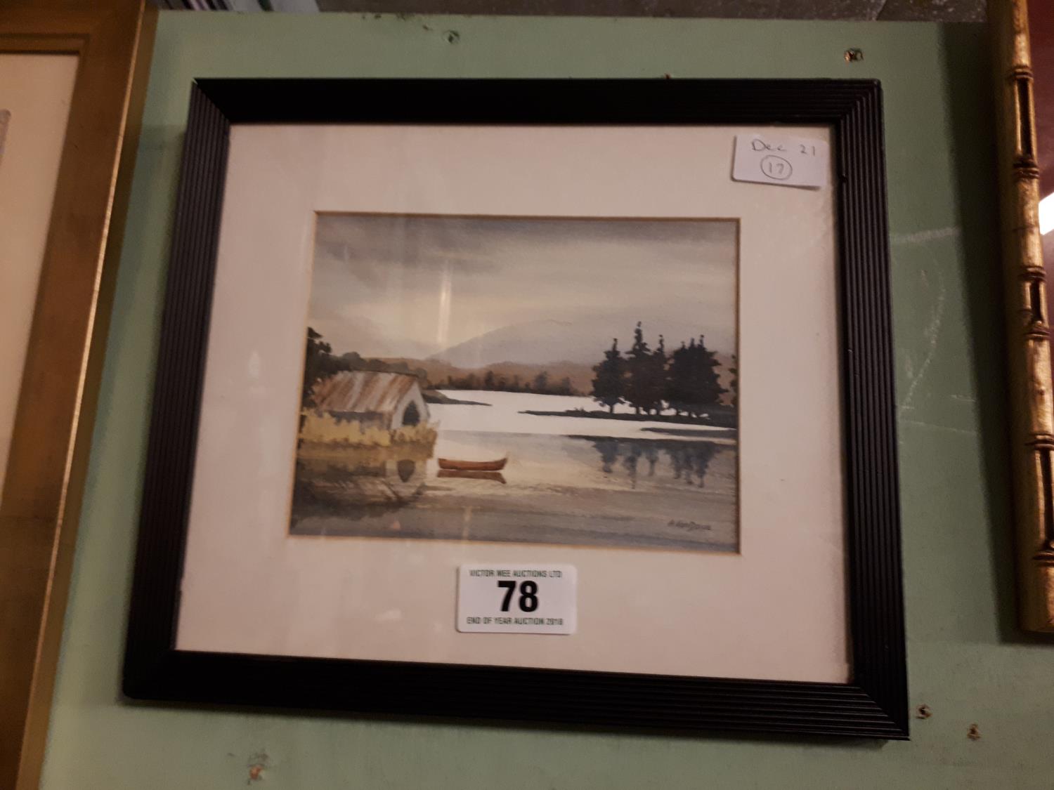 Framed water colour by A Van Doipe.