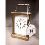 19th C. brass carraige clock.