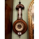 Victorian inlaid mahogany barometer.