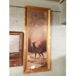 Framed 19th C. Oil on Canvas Stag.