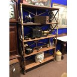 Pair of 19th.C. mahogany display shelves. (194 cm H x 116 cm W x 38 cm D).