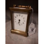 19th C. brass carraige clock.