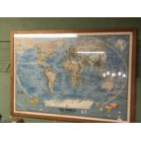 Framed world map.