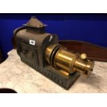 19th C. brass and metal magic lantern.