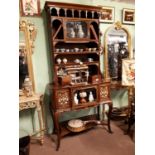 Very fine quality Victorian rosewood side cabinet with inlaid bone and satinwood.